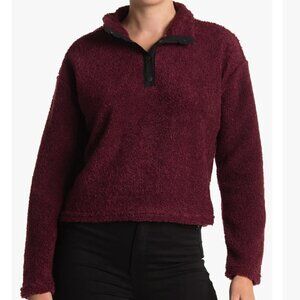 Marika Tyra Faux Teddy Fur Pullover Sweatshirt Windsor Wine